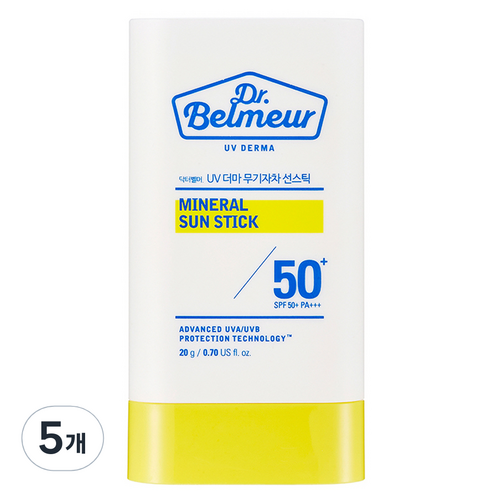 더페이스샵 닥터벨머 UV 더마 무기자차 선스틱 SPF50+ PA+++, 20g, 5개