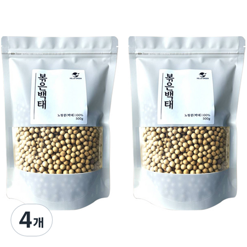 헬로우그린 국내산 볶은 백태, 4개, 500g
