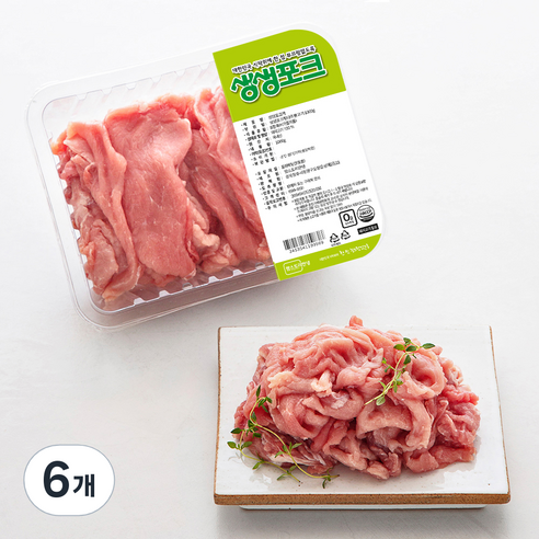 생생포크 한돈 뒷다리살 불고기용 (냉장), 1000g, 6개