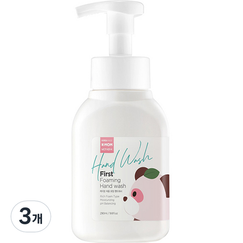 케이맘 유아용 처음 포밍 핸드워시 290ml, 파우더향, 3개