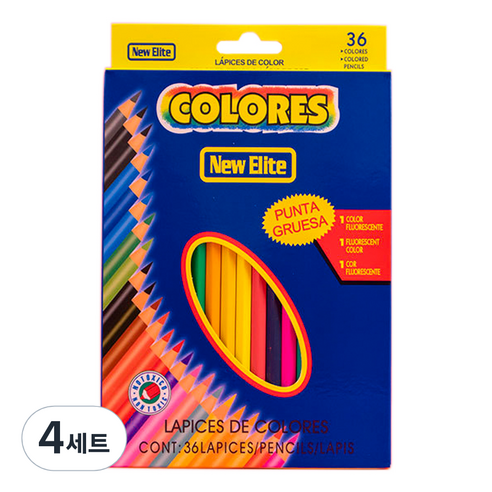 코히모 슬림 드로잉 색연필 케이스 세트 3W127, 4세트, 36색