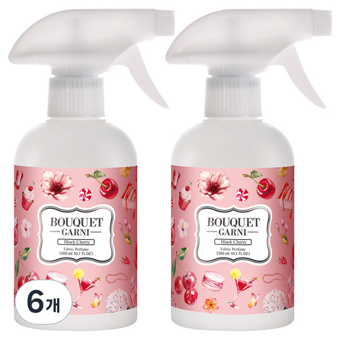 부케가르니 섬유탈취제 블랙체리, 300ml, 6개