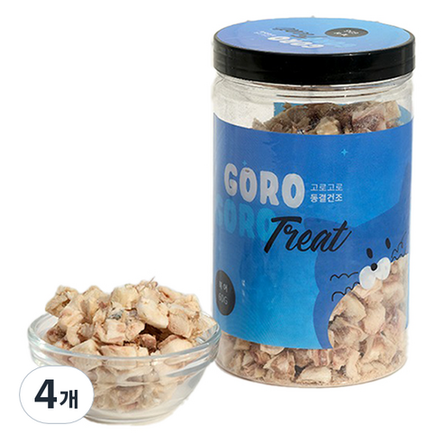 gorogoro 반려동물 트릿 동결건조 일반형, 60g, 4개, 북어