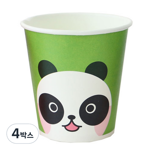 황씨네도시락 캐릭터 종이컵 팬더, 40개입, 4개