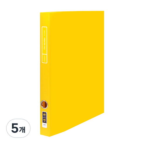 위즈오피스 프론 링 파일 40매, 옐로우, 5개