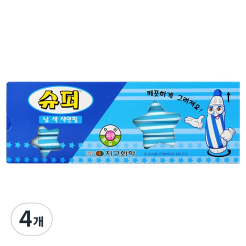 지구화학 슈퍼 색연필 낱색 하늘 12p, 4개, 1색