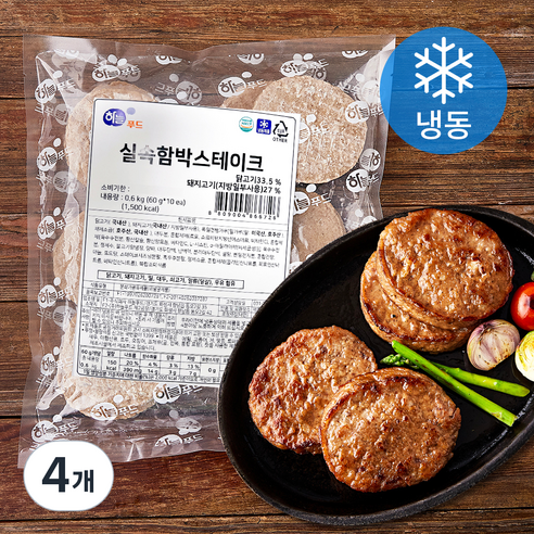 하늘푸드 실속함박 스테이크 10개입 (냉동), 600g, 4개