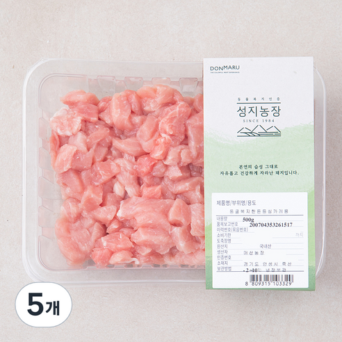 돈마루 성지농장 동물복지 한돈 등심 카레용 (냉장), 500g, 5개