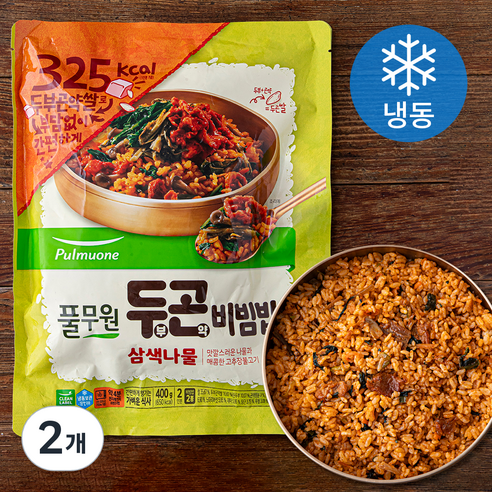 풀무원 두부곤약 비빔밥 삼색나물 (냉동), 400g, 2개