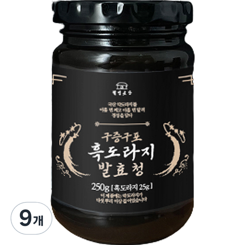 웰빙곳간 구증구포 흑도라지 발효청, 250g, 9개