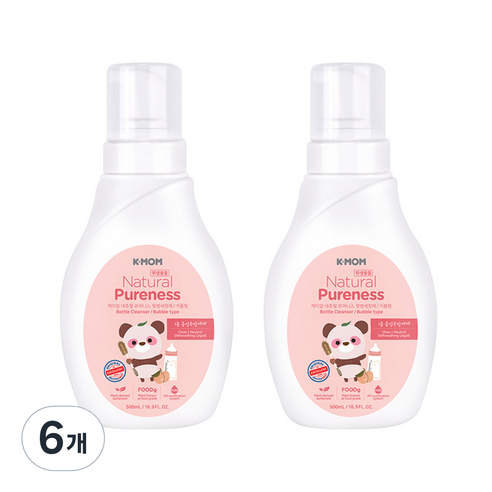 케이맘 퓨어니스 젖병세정제 거품형 용기, 500ml, 6개