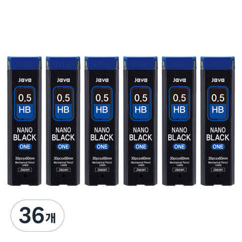 자바펜 나노블랙 ONE 샤프심 HB, 0.5mm, 36개