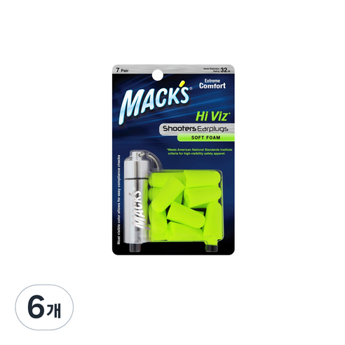 Macks 하이비즈 소프트 폼 귀마개 14p, 12개, 7쌍