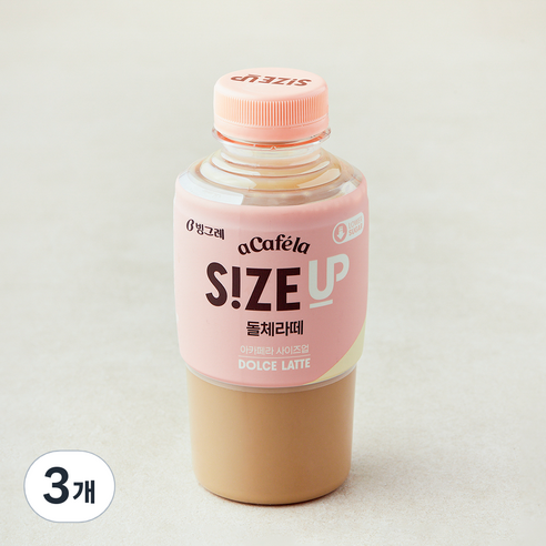 빙그레 아카페라 사이즈업 돌체라떼, 3개, 350ml