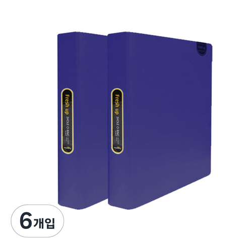 희망사무포인트 희망화일 뉴 후레쉬업 미니 3공 O링 바인더, 남색, 6개입