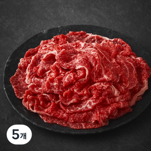 한우 1+등급 불고기/샤브샤브용 (냉장), 300g, 5개