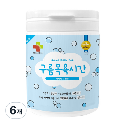 미스플러스 구름목욕시간 베이직 입욕파우더 대팩, 500g, 6개