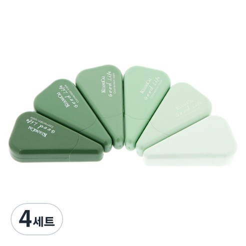 그라데이션 삼각 수정테이프 6종 세트, 올리브, 4세트
