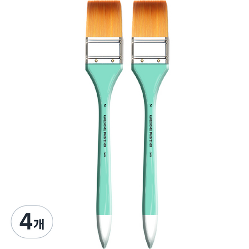 어썸페인팅 다용도 백붓 배경붓 납작붓 넓은붓 LONG WIDE 2p, 2호(40mm), 4개