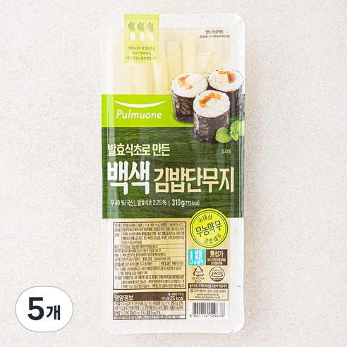 풀무원 백색 김밥 단무지, 310g, 5개