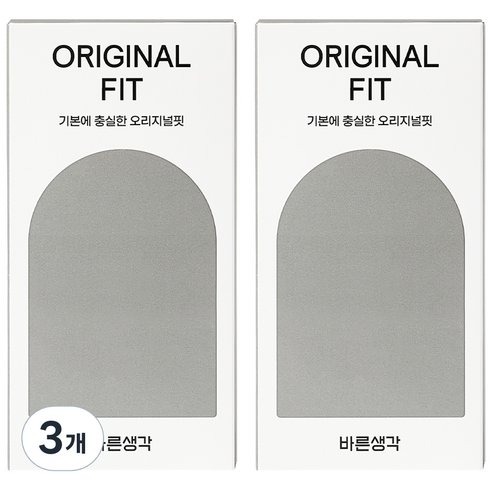 바른생각 오리지널핏 일반형 콘돔, 24개입, 3개