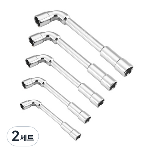 OON L자 소켓렌치 5종 세트 6~10mm, 2세트