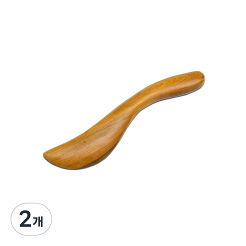 라이프포인트 괄사 지압 마사지기, 2개, 우드(S자)