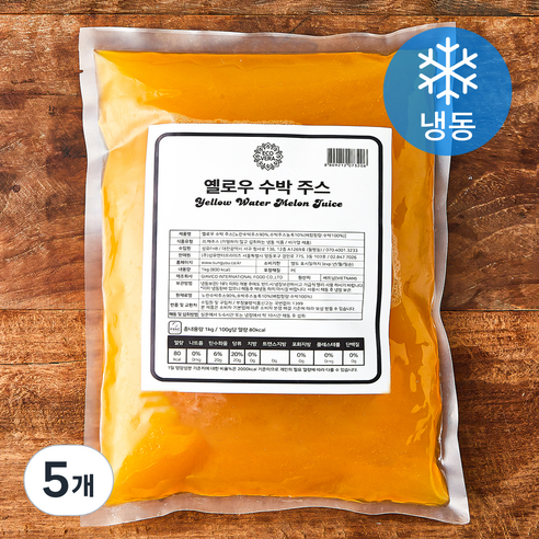 에코베라 옐로우 수박 주스 (냉동), 1kg, 5개