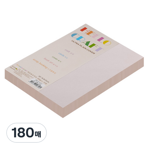 종이문화 친환경색지 레인보우카드 No.22 라이트핑크, A5, 180매