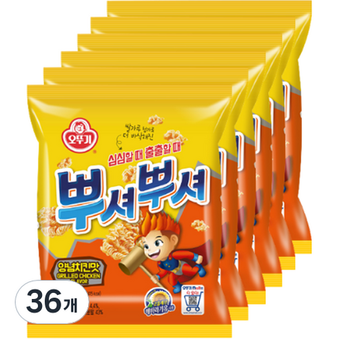 뿌셔뿌셔 양념치킨맛, 90g, 36개
