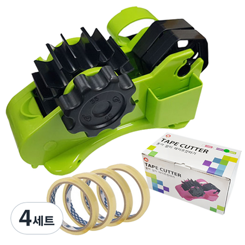 동아 멀티 테이프캇타기 랜덤 발송 + 리필 테이프 12mm 4p, 혼합 색상, 4세트