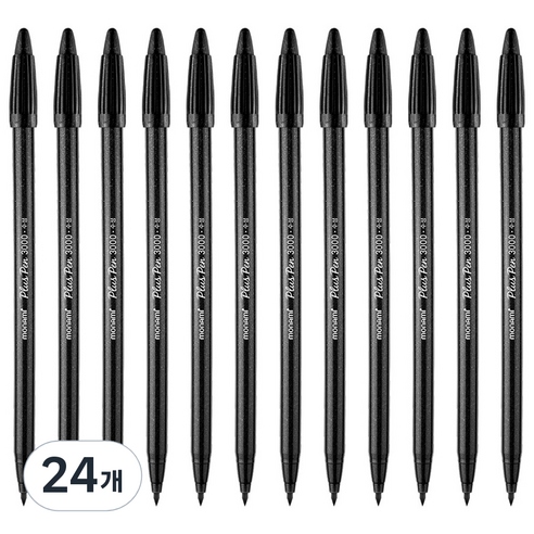 모나미 3000 피그먼트 프러스펜 0.4mm, NG 9 그레이블랙, 24개
