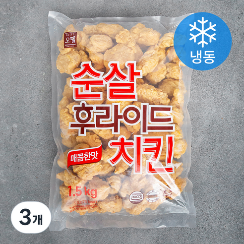 오뗄 순살후라이드치킨 (냉동), 1.5kg, 3개