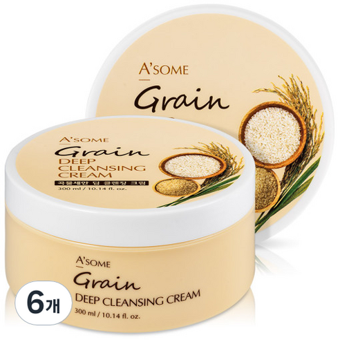 ASOME 곡물세안 딥 클렌징크림, 300ml, 6개