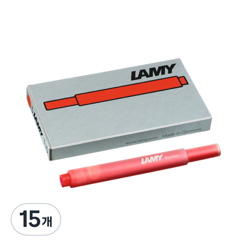LAMY 만년필용 잉크 카트리지, 레드, 15개