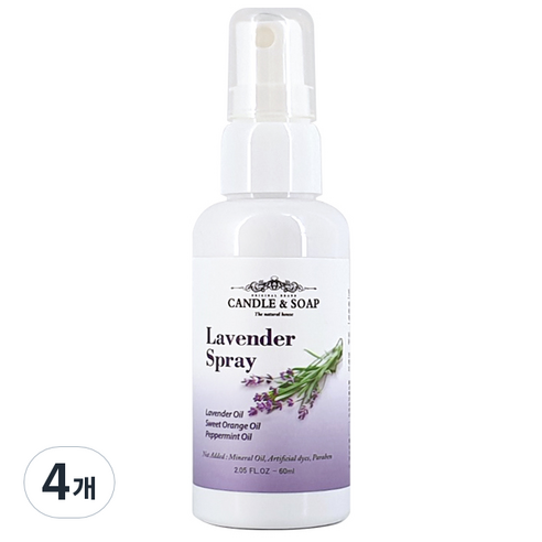 캔들앤솝 아로마 스프레이 라벤더향, 60ml, 4개