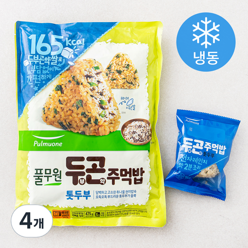 풀무원 두부곤약 주먹밥 톳두부 (냉동), 475g, 4개