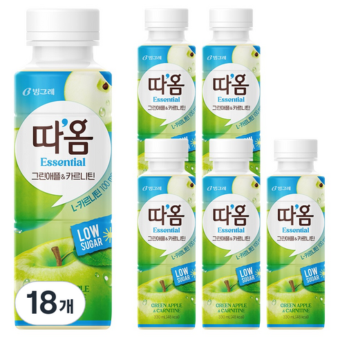 따옴 에센셜 그린애플 & 카르니틴, 18개, 330ml