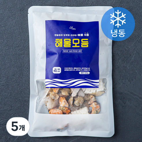 초록햇살 해물모듬 (냉동), 500g, 5개