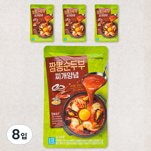 풀무원 짬뽕순두부찌개 양념, 140g, 8입