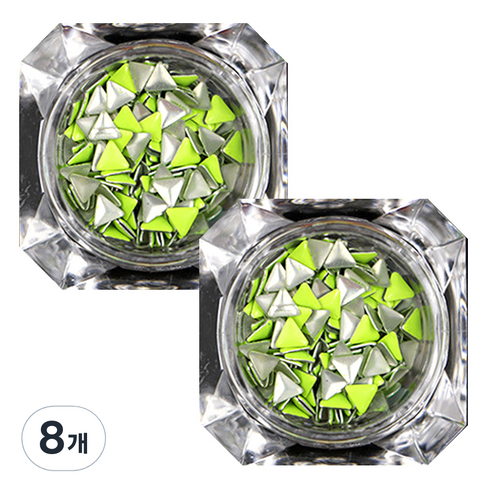 트라이앵글 네일 글리터 4mm, 그린, 8개