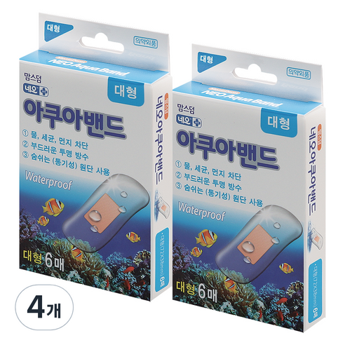 맘스덤 네오 아쿠아밴드 대형, 6개입, 4개