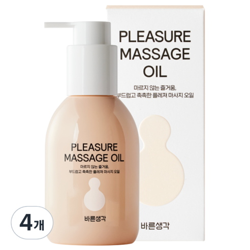 바른생각 플레져 마사지오일 누드바닐라향, 150ml, 4개
