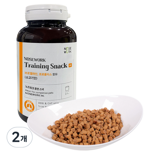 노즈워크 강아지 트레이닝 져키, 소고기맛, 150g, 2개
