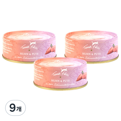테라펠리스 고양이 치킨 앤 칠면조 캔사료 3p, 80g, 9개