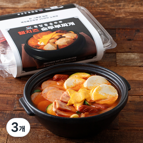 마이셰프 북창동 햄치즈 순두부찌개 밀키트 2인분, 676g, 3개