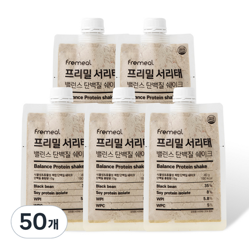 프리밀 서리태 밸런스 단백질 쉐이크, 40g, 50개