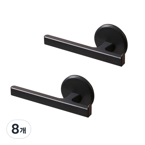 접착식 T형 다용도 걸이, 블랙, 8개