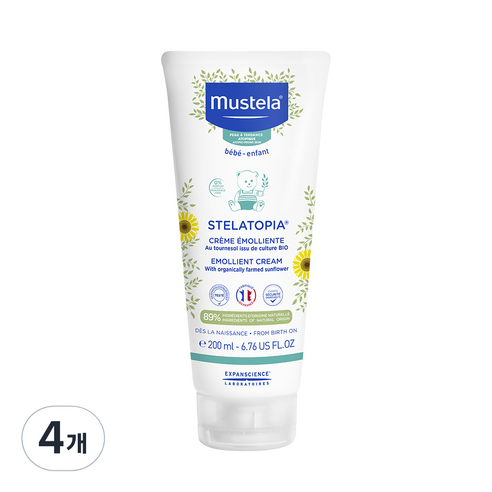 무스텔라 스텔라토피아 에몰리언트 크림 무향, 200ml, 4개