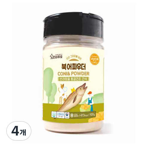 주오 북어 파우더 고양이 간식 100g, 북어맛, 4개